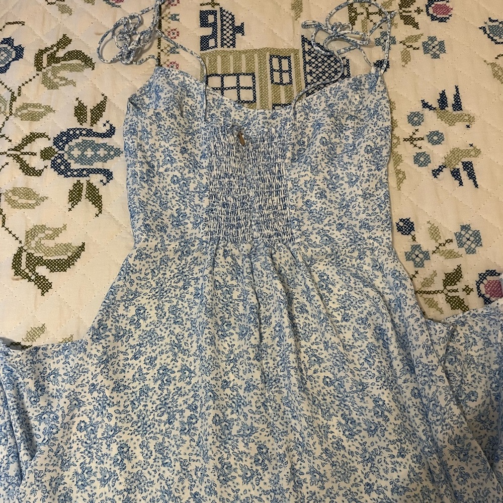 Blue and White Flower Dress